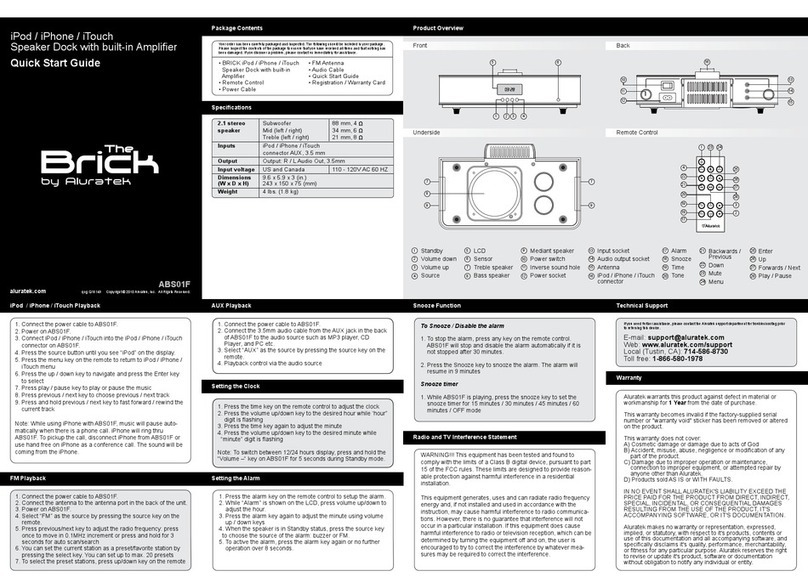 Aluratek Brick ABS01F quick start guide