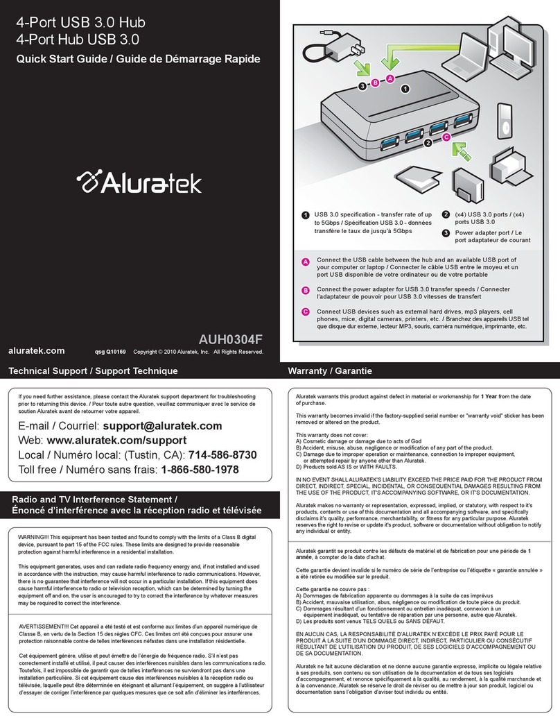 Aluratek AUH0304F quick start guide