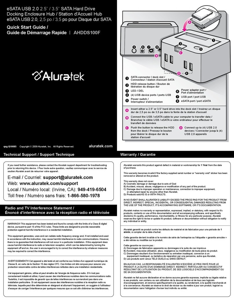 Aluratek AHDDS100F quick start guide