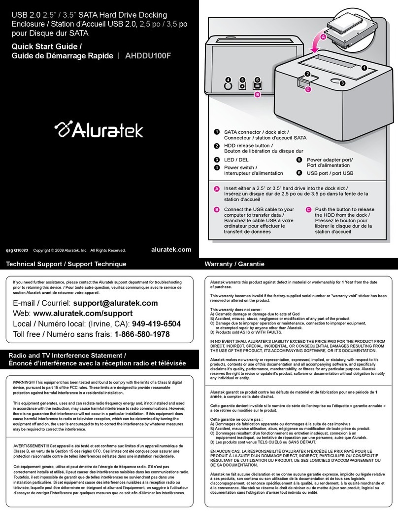Aluratek AHDDU100F User manual