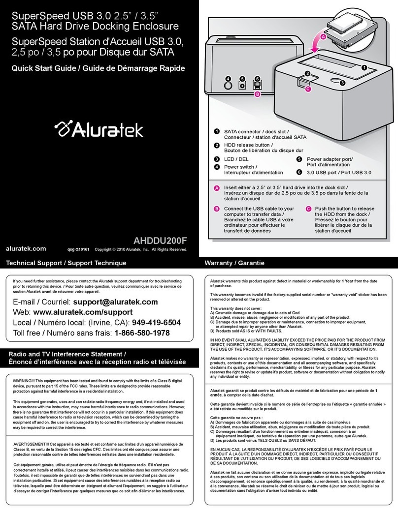 Aluratek AHDDU200F quick start guide