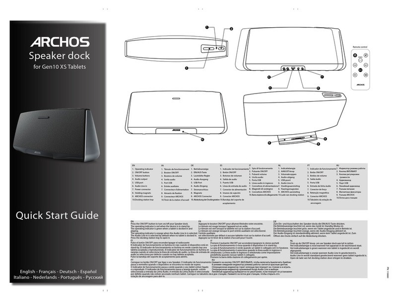Archos Speaker dock User manual