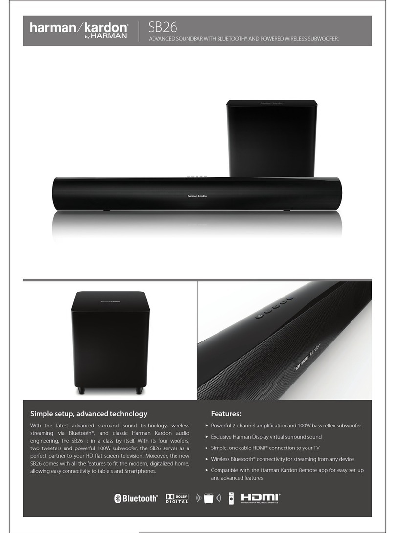 Harman Kardon SB26 soundbar Installation and operation manual