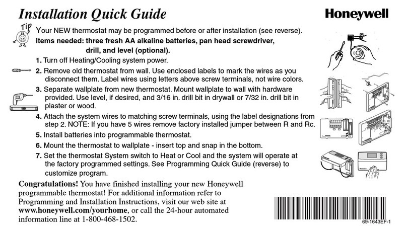 Honeywell Thermostats User guide