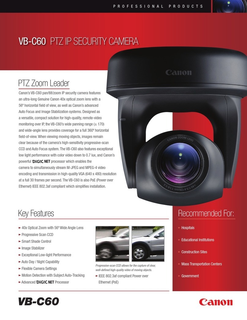 Canon Vb-C60 - Ptz Network Camera Specification sheet Canon Vb-C60 - Ptz Network Camera Specification sheet