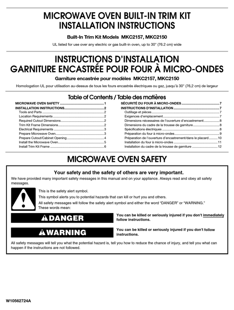 Whirlpool MKC2157 installation instructions