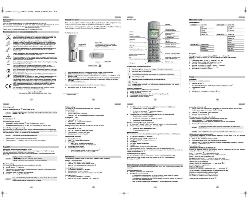 Sagem D142 User manual