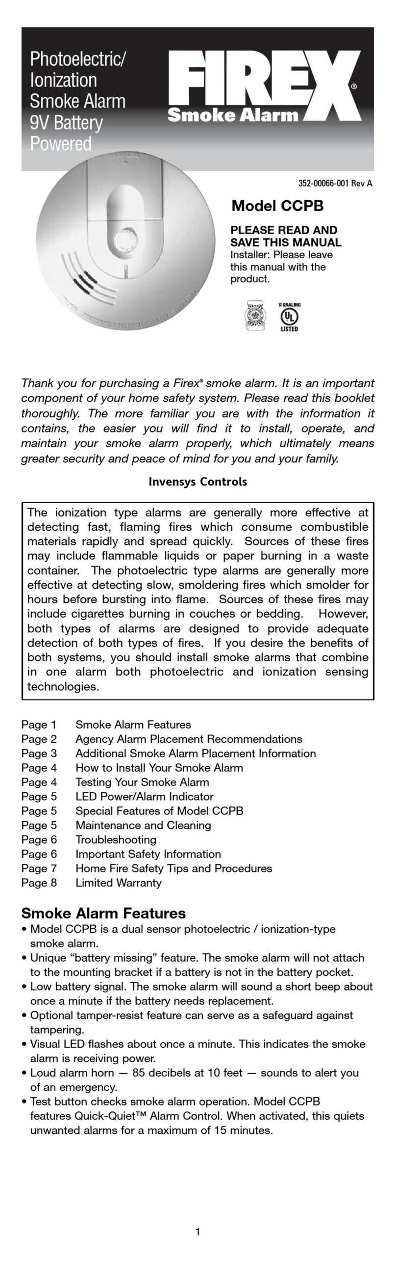 Firex CCPB User manual