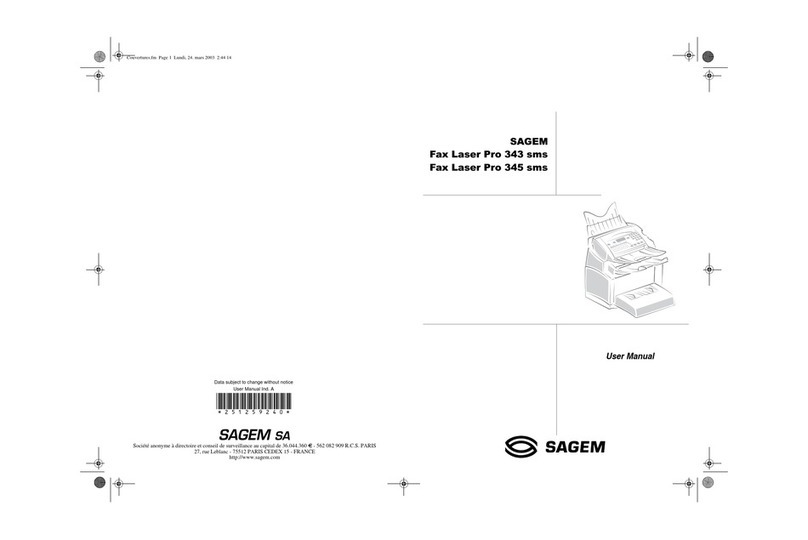 Sagem Fax Laser Pro 345 sms User manual