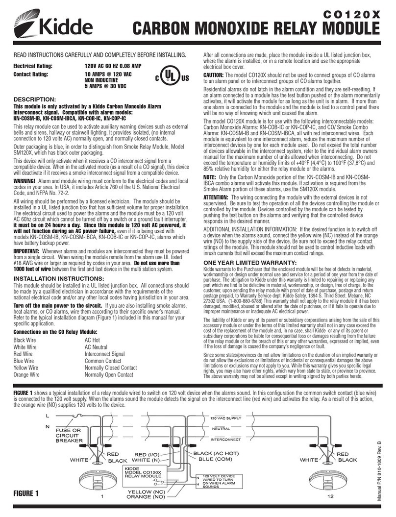 Kidde CO120X instructions