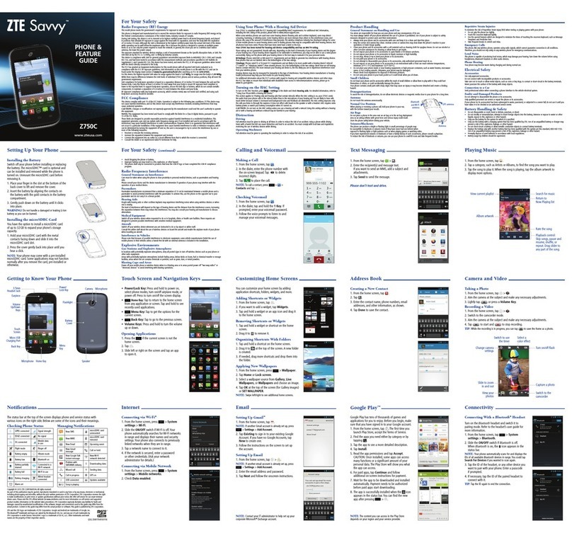 Zte Savvy Z750C Owner's manual