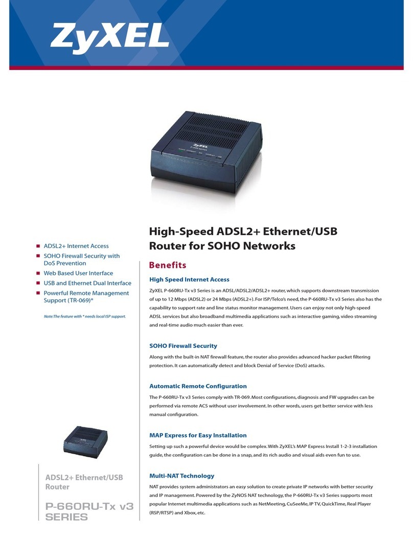 ZyXEL Communications P-660RU-Tx v3 SERIES Specifications