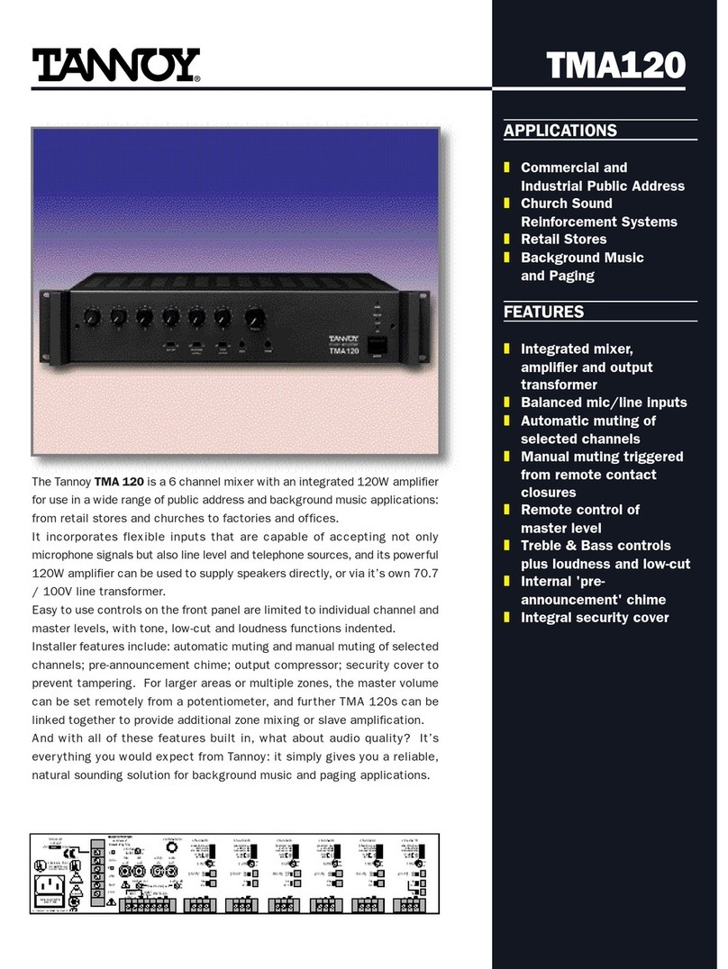 Tannoy TMA120 Technical specifications