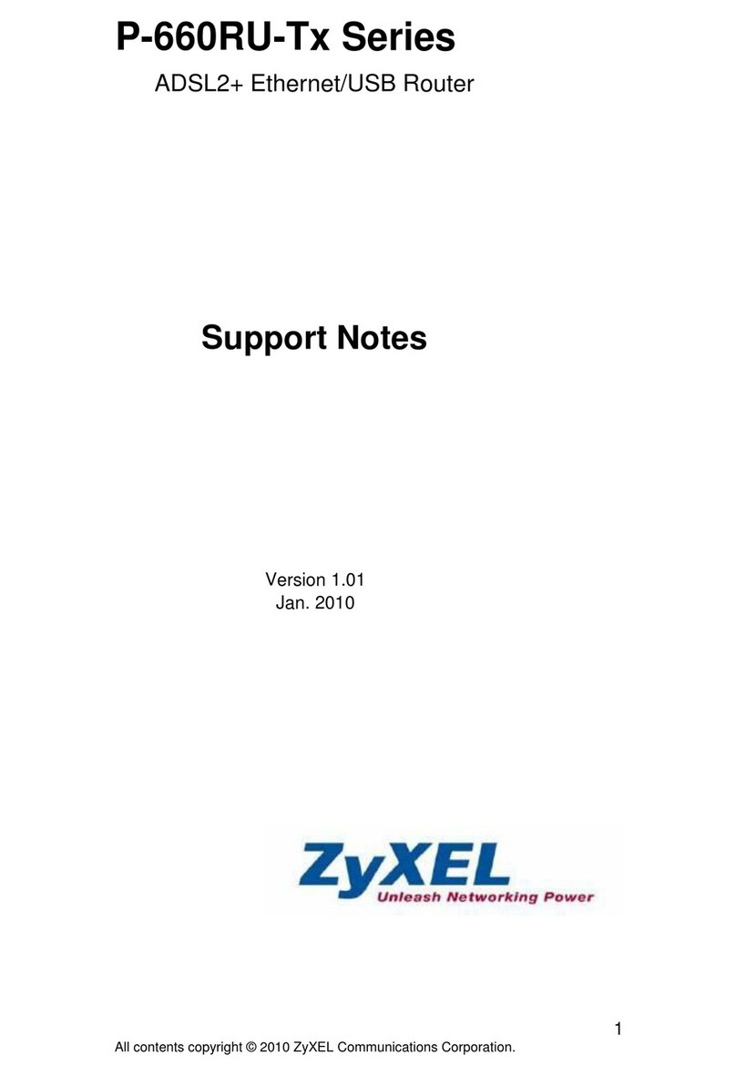 ZyXEL Communications P-660RU-Tx Series Support notes