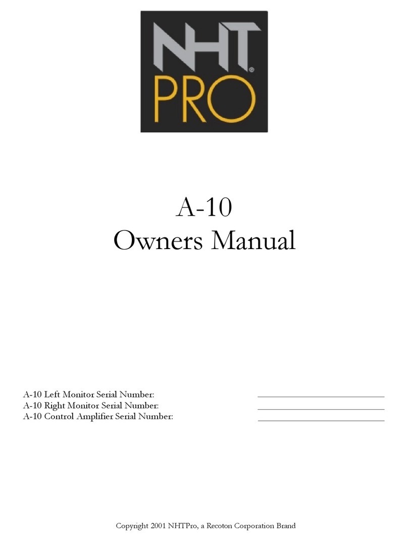NHT A-10 User manual NHT A-10 User manual