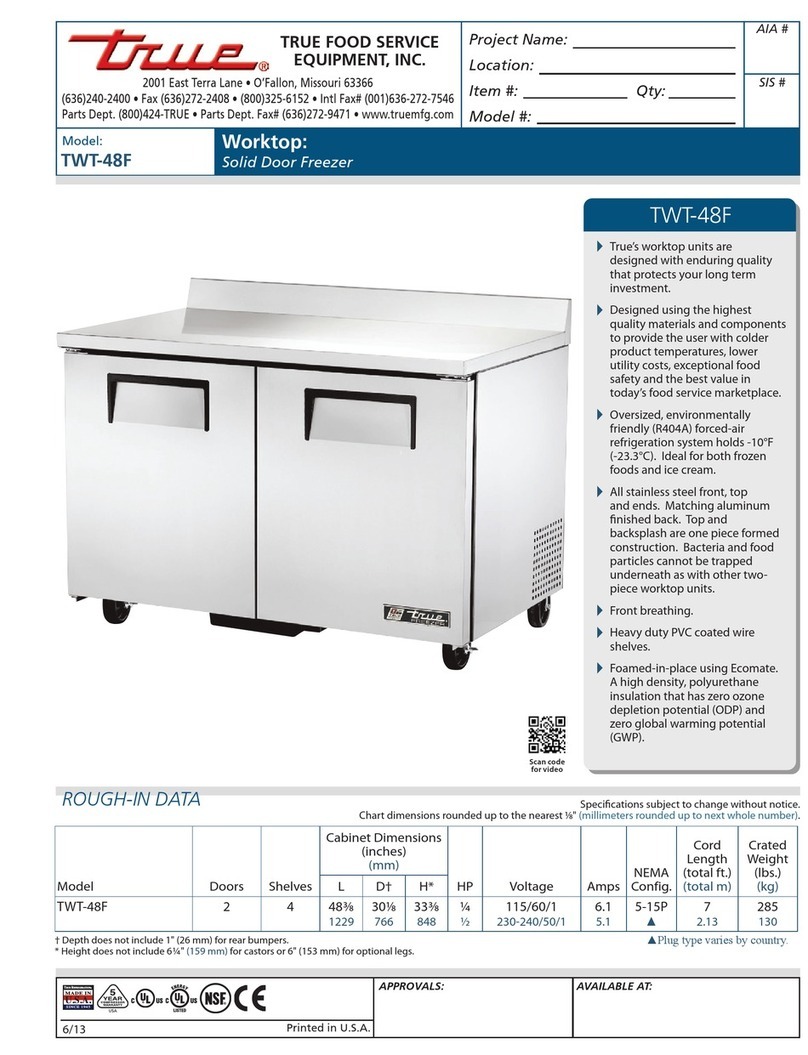 True TWT-48F Specifications