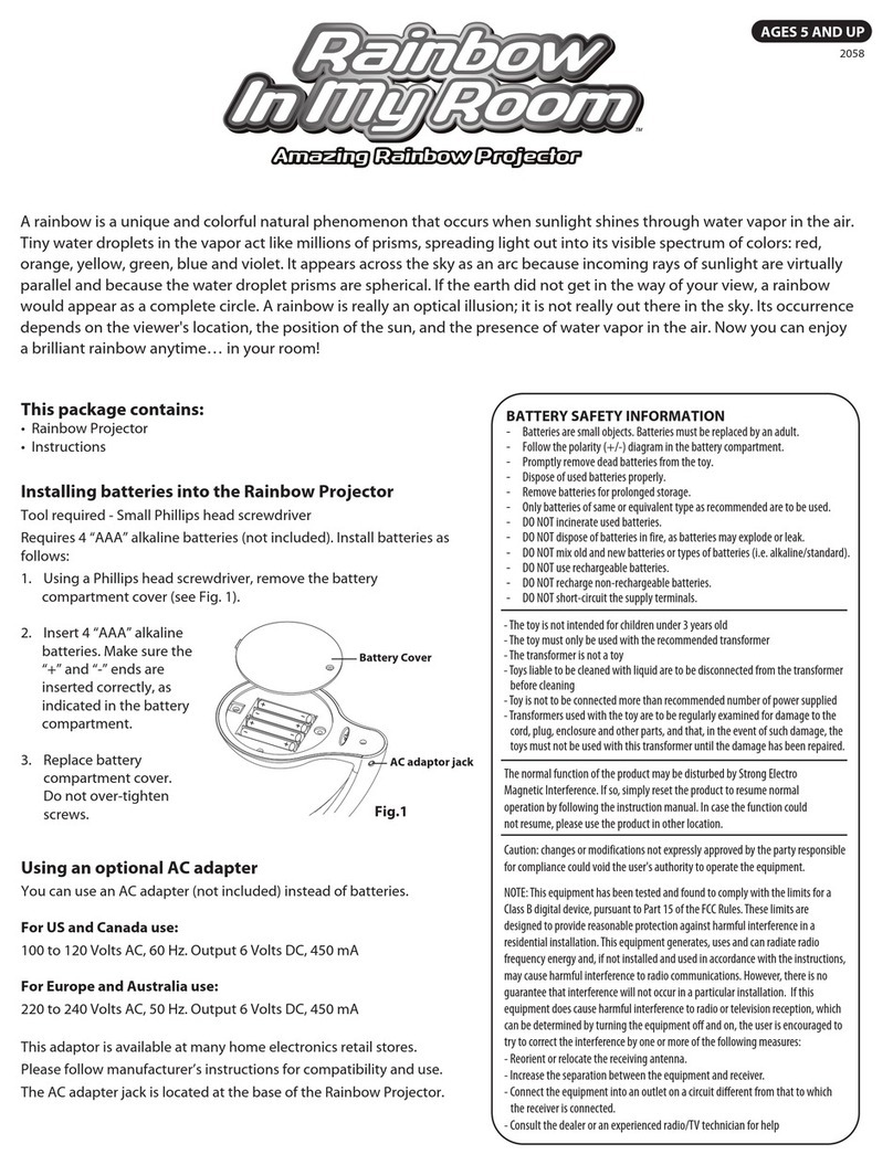Uncle Milton Amazing Rainbow Projector User manual