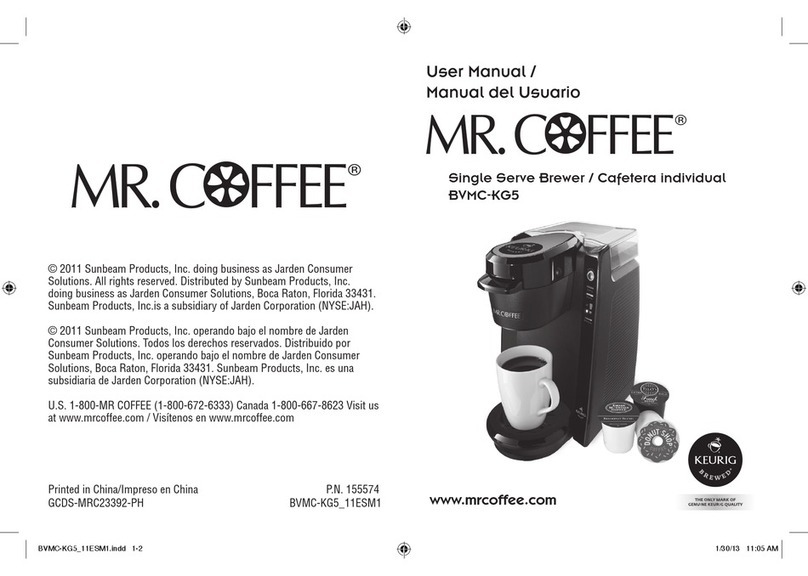 Mr. Coffee BVMC-KG5 User manual