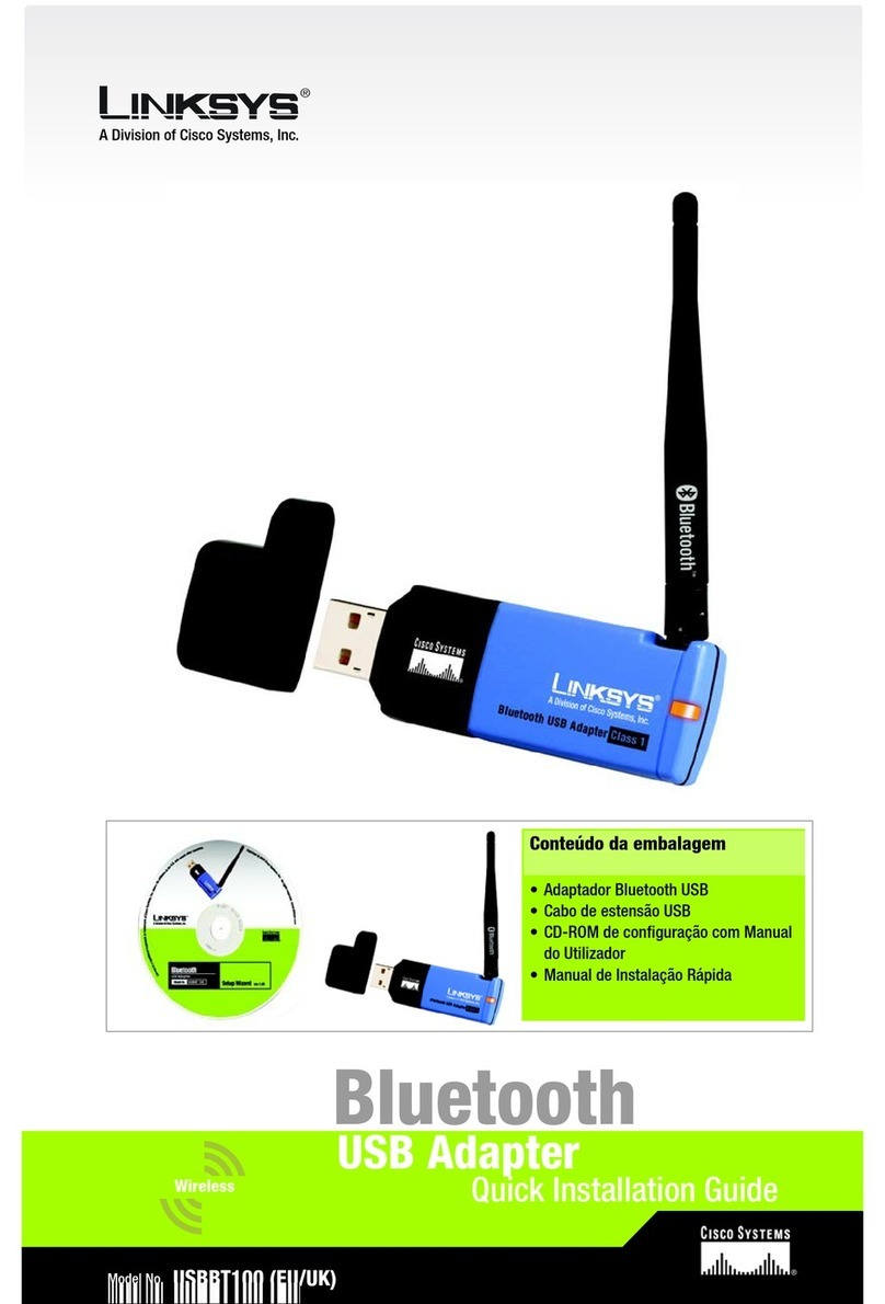 Cisco Linksys USBBT100 Quick installation guide Cisco Linksys USBBT100 Quick installation guide