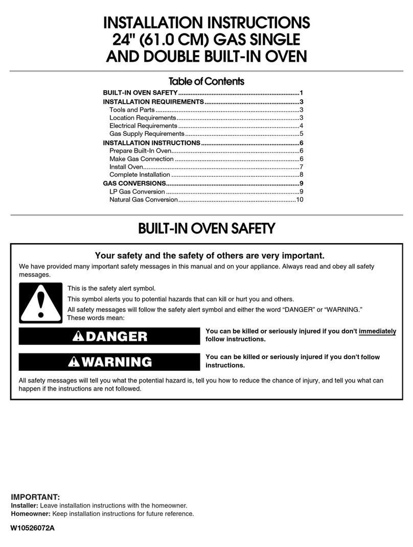 Whirlpool 24" (61.0 CM) GAS SINGLEAND DOUBLE BUILT-IN... installation instructions Whirlpool 24" (61.0 CM) GAS SINGLEAND DOUBLE BUILT-IN... installation instructions