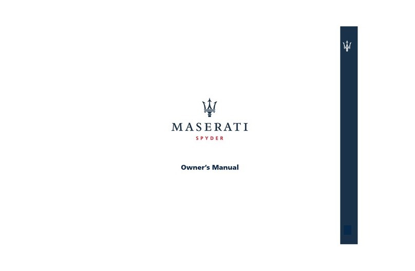 Maserati Spyder owner's manual