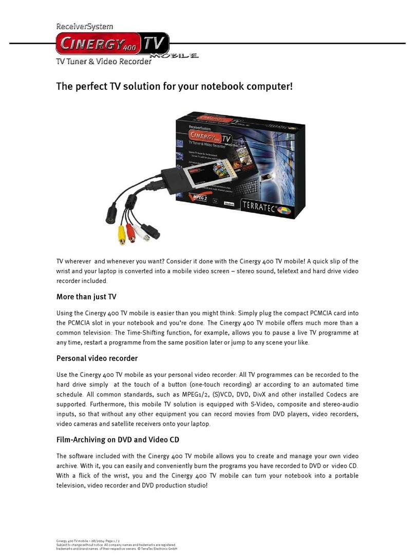 TerraTec Cinergy 400 TV Mobile User manual TerraTec Cinergy 400 TV Mobile User manual