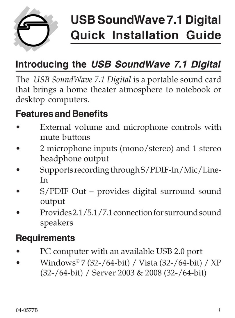 SIIG USB SoundWave 7.1 Pro User manual