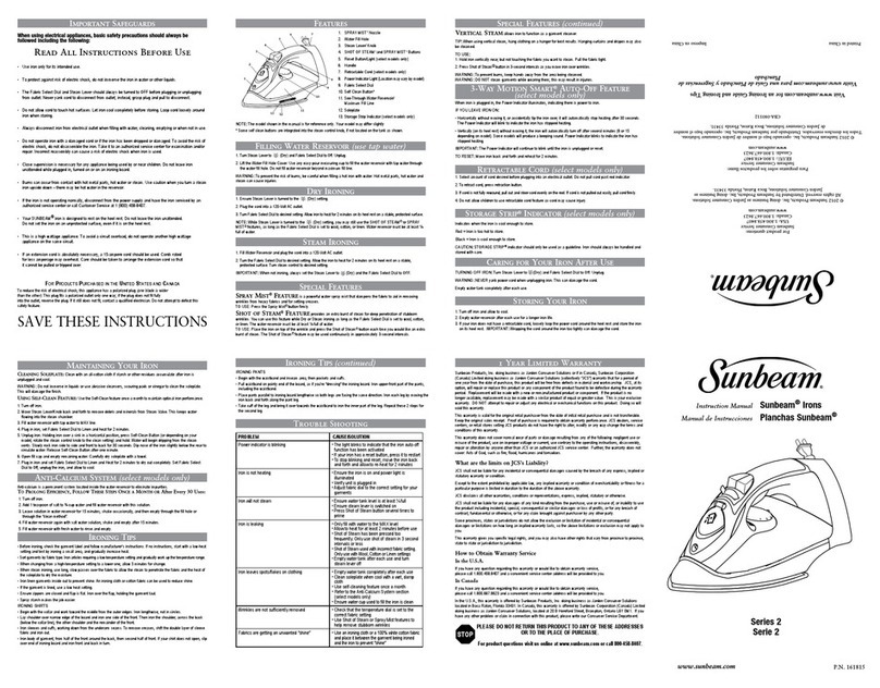 Sunbeam 2 Series User manual