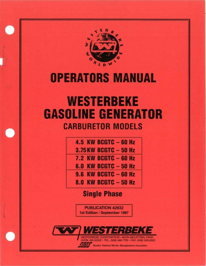 Westerbeke 4.5 KW BCGTC 60Hz Operator's manual