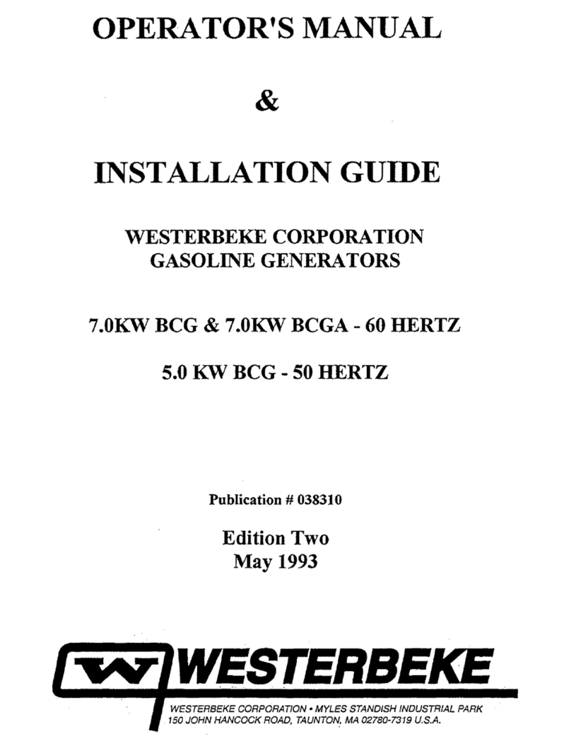 Westerbeke 7.0KW BCG-60HERTZ Operator's manual