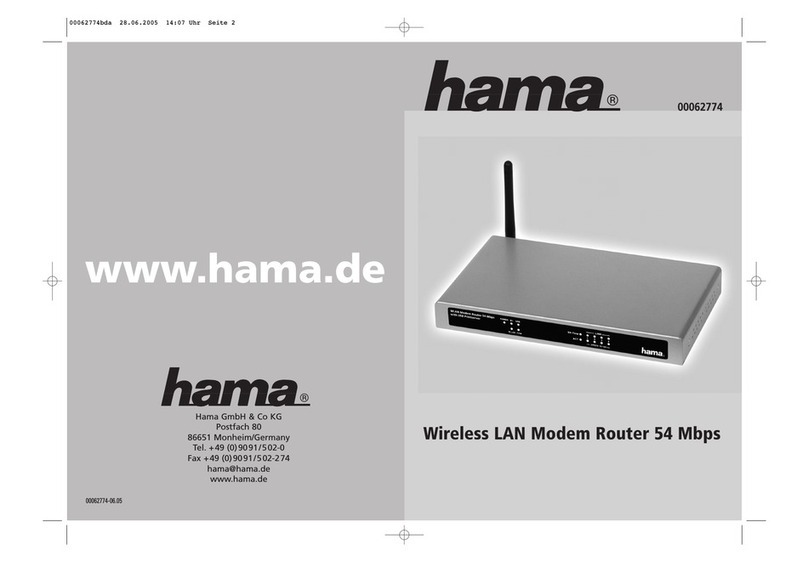 Hama Wireless LAN Modem Router 54 Mbps installation instructions