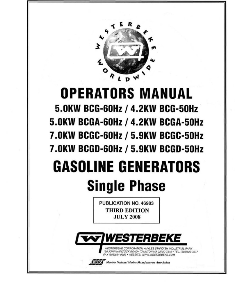 Westerbeke 5.0KW BCG-60Hz Operator's manual