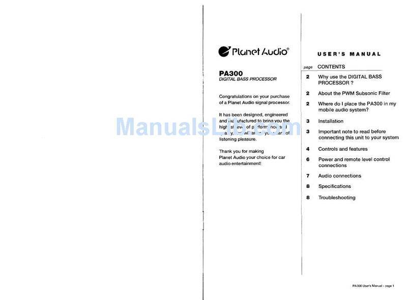 Planet Audio PA300 user manual