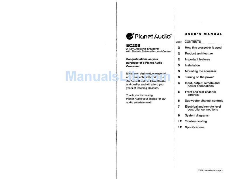 Planet Audio EC20B user manual