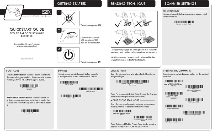 POS-X EVO-SG1-AD User manual