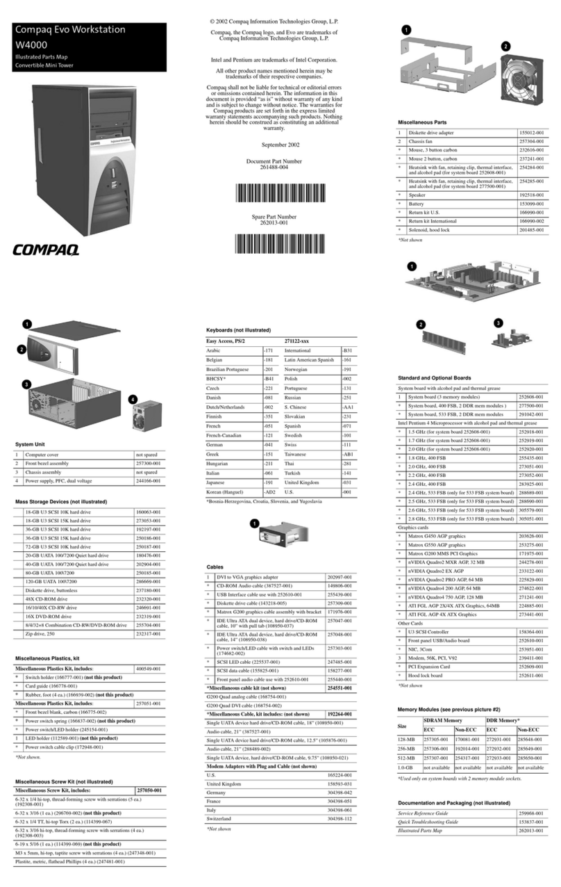 Compaq Evo Workstation W4000 Setup guide
