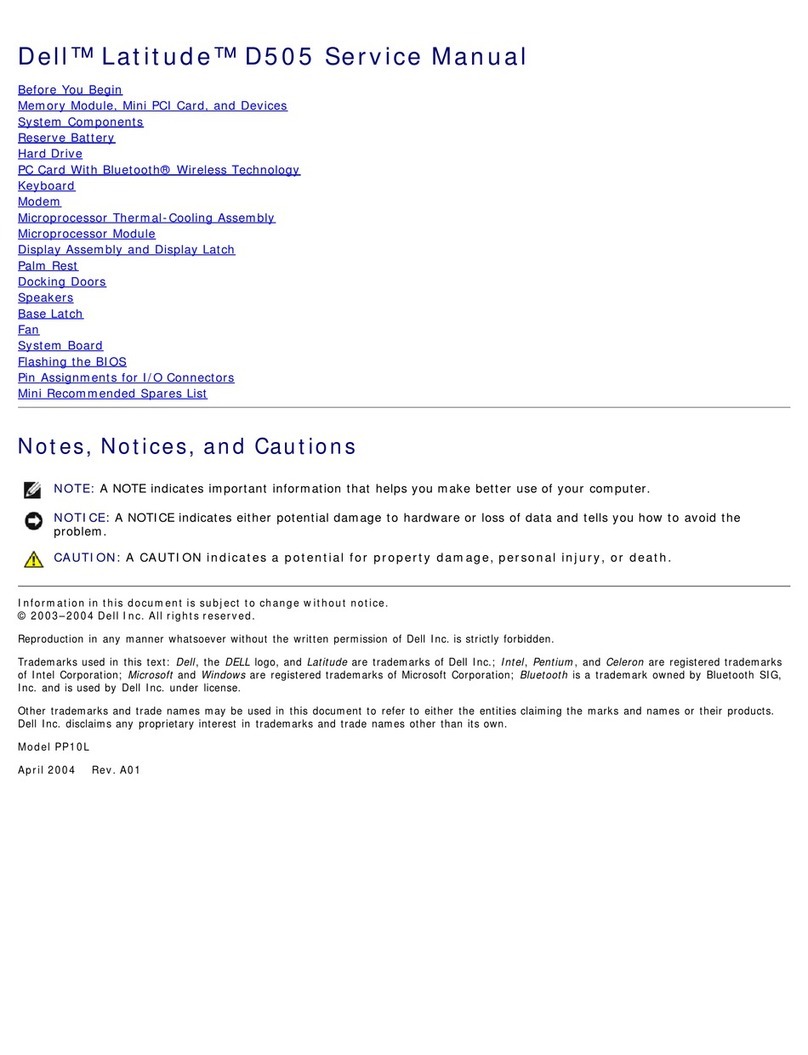 Dell Latitude D505 Series User manual