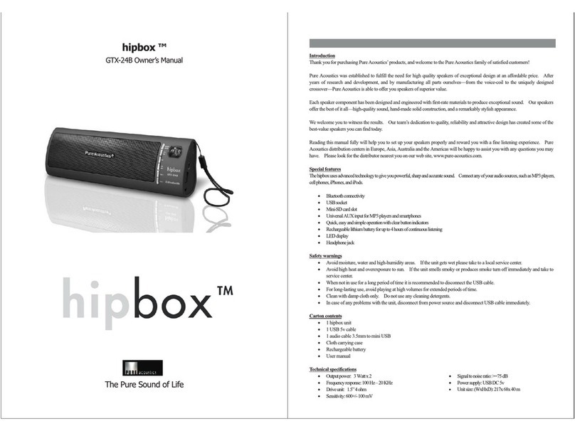 Pure Acoustics Hipbox GTX-24B owner's manual