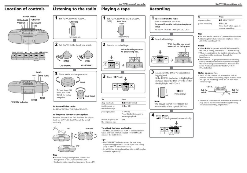 Sony CFS-B7SMK2 User manual