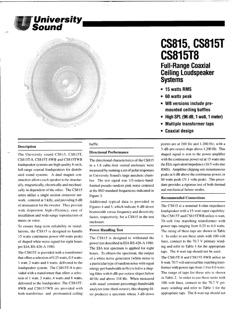 University Sound CS815 quick guide