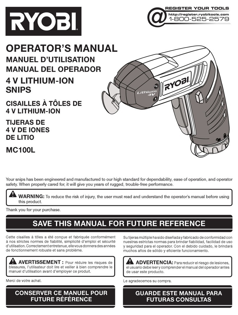 Ryobi MC100L Operator's manual