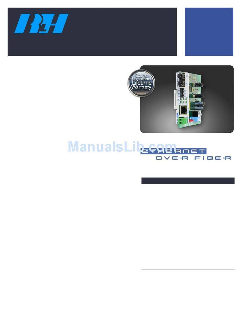 RLH Industries 10/100 Ethernet Fiber Link Card System user guide