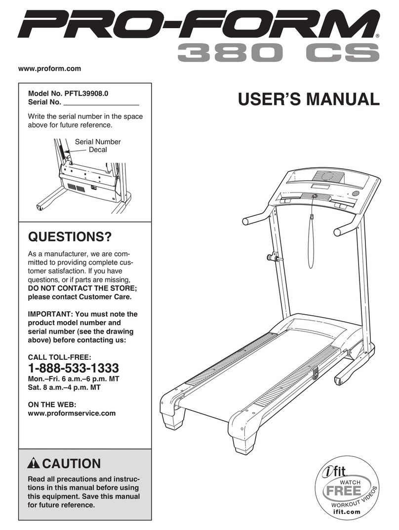 Pro-Form 380 CS User manual