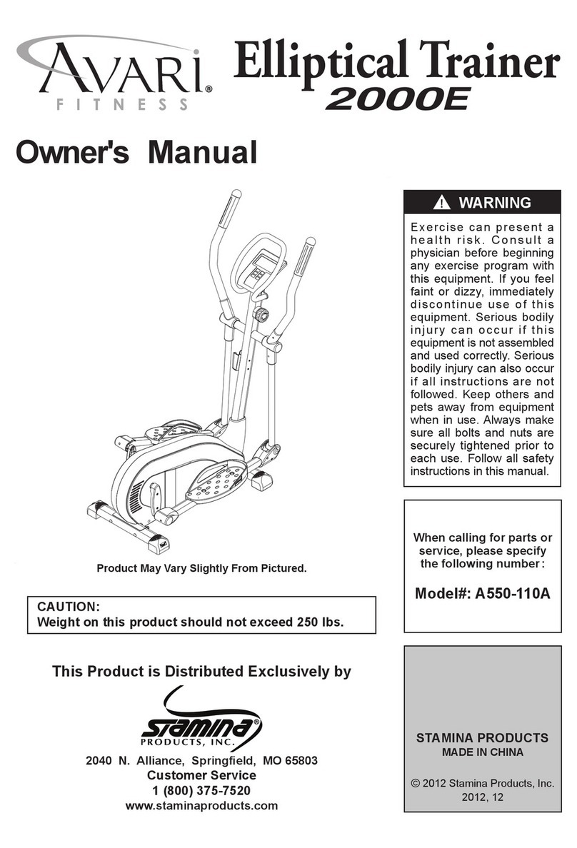 Stamina AVARI 2000E Elliptical Trainer User manual