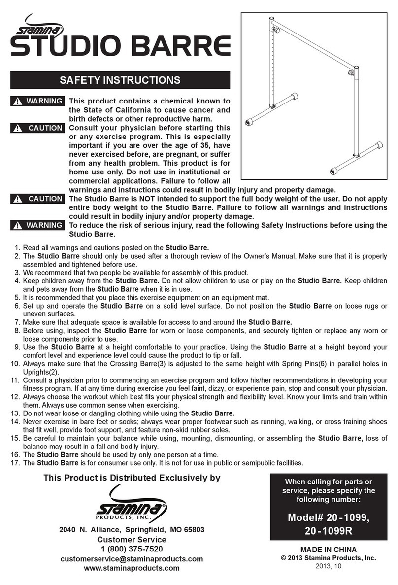 Stamina Studio Barre owner's manual