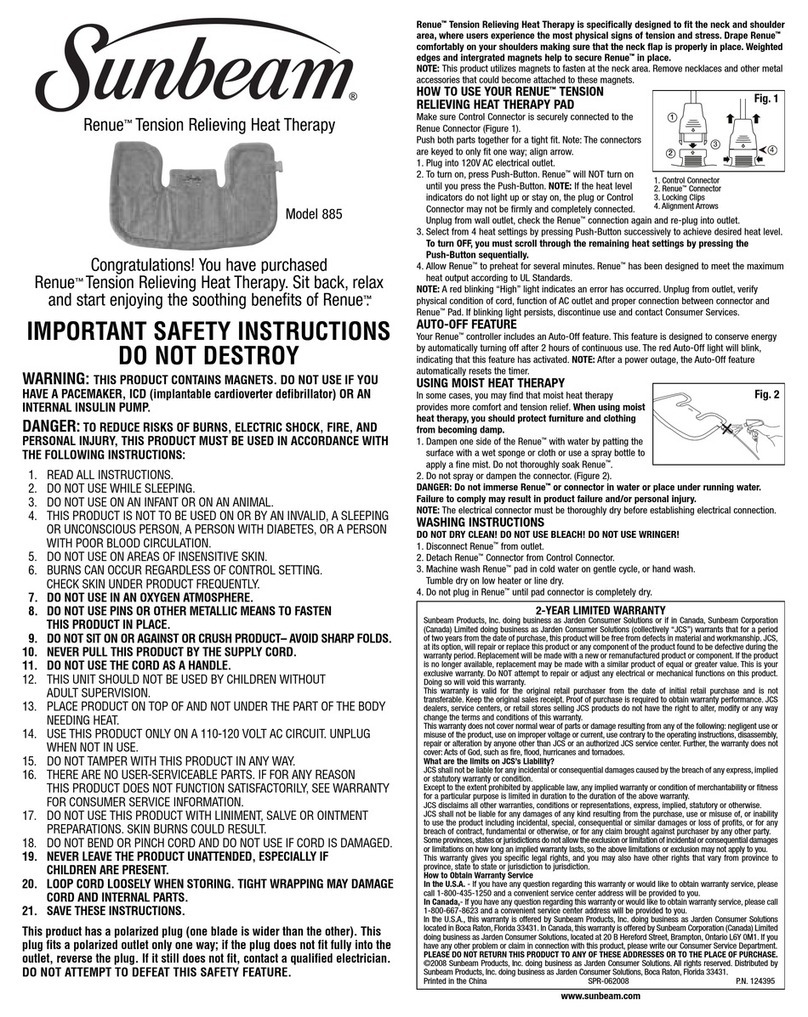 Sunbeam 885 instruction manual Sunbeam 885 instruction manual