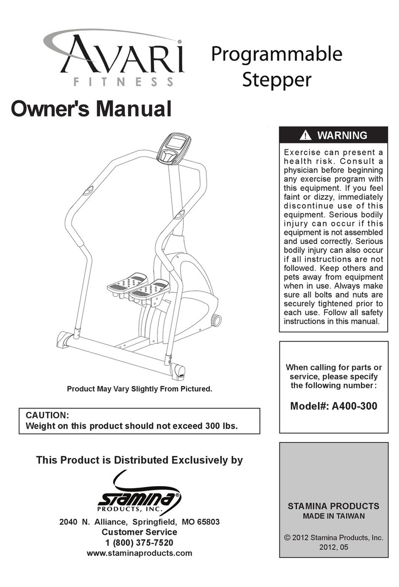 Stamina AVARI Programmable Stepper owner's manual