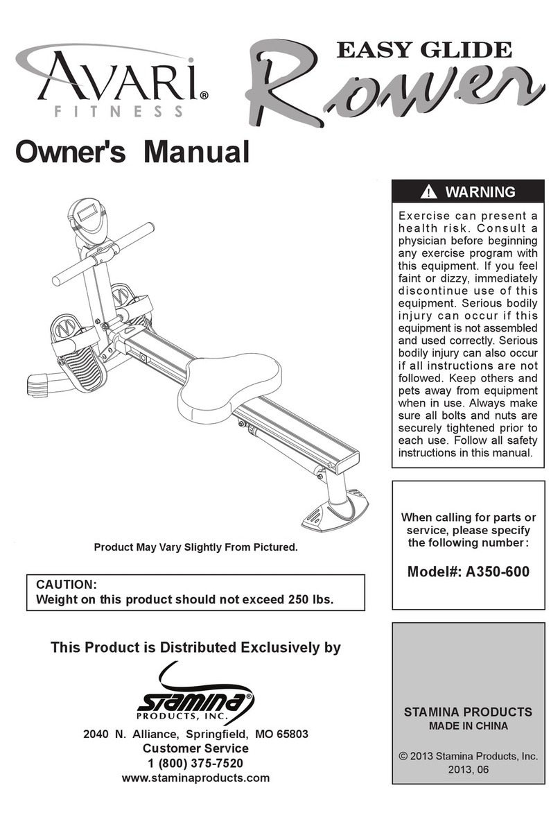 Avari Fitness AVARI Easy Glide Rower owner's manual