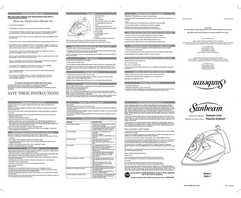Sunbeam Series 1 User manual
