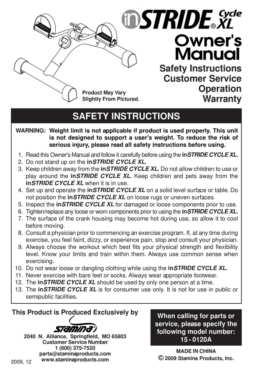 Stamina inSTRIDE CYCLE XL owner's manual